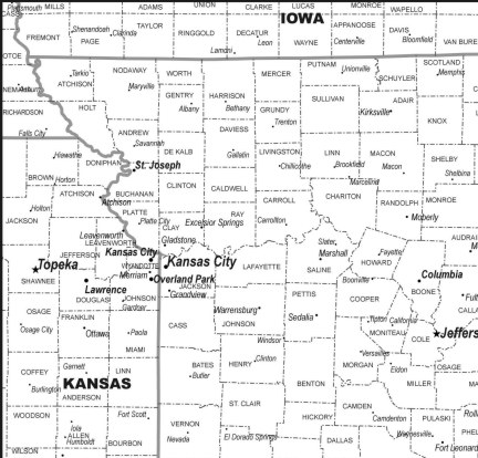 MISSOURI MAP COUNTY CITY download to your computer